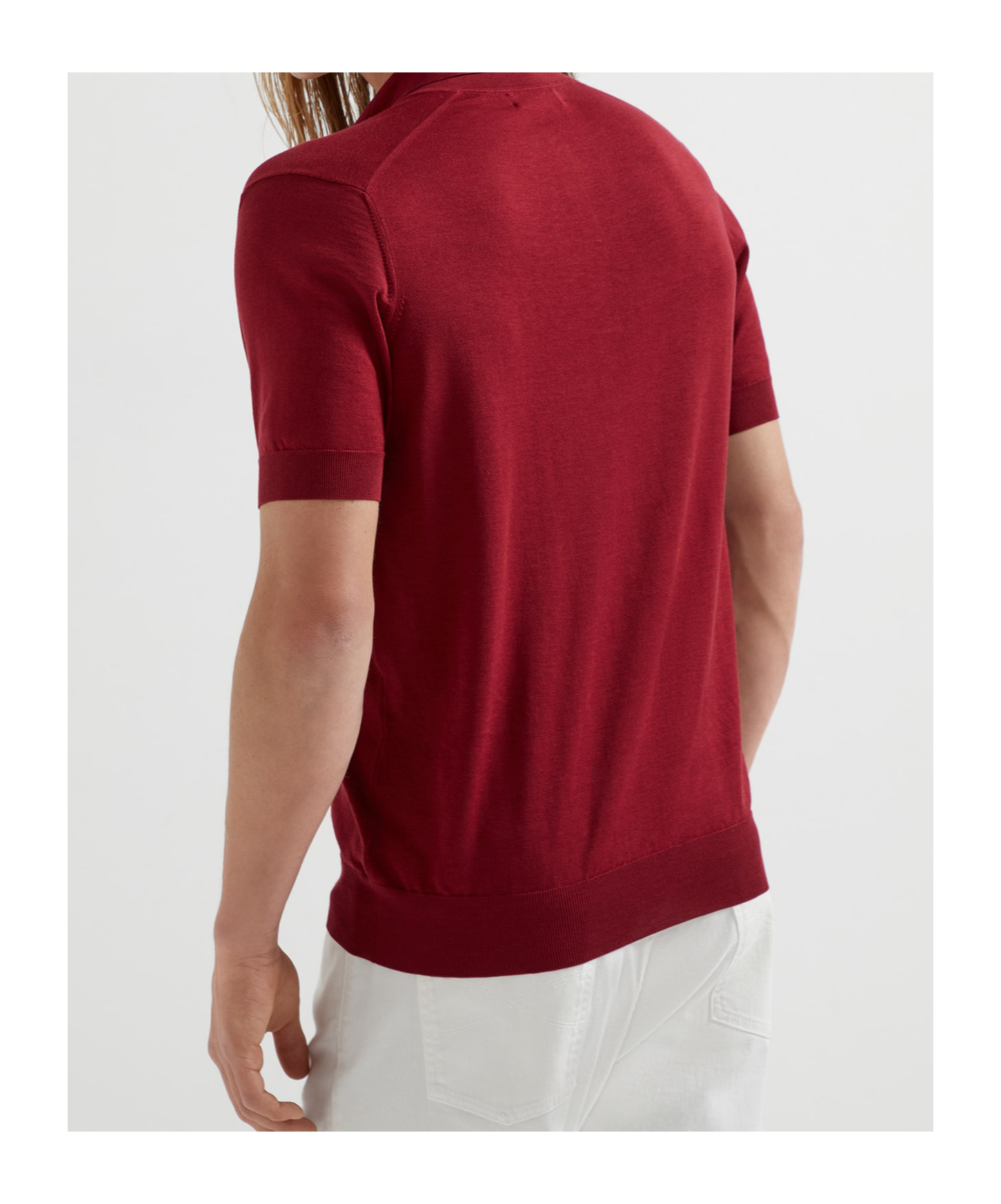 Brunello Cucinelli Slim-fit Logo-embroidered Silk And Cotton-blend Polo Shirt In Red