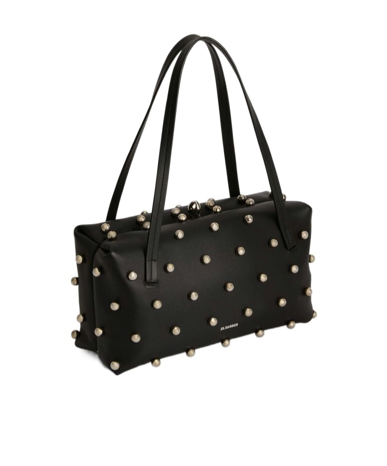 Jil Sander Small-sized Leather Shoulder Bag In Black
