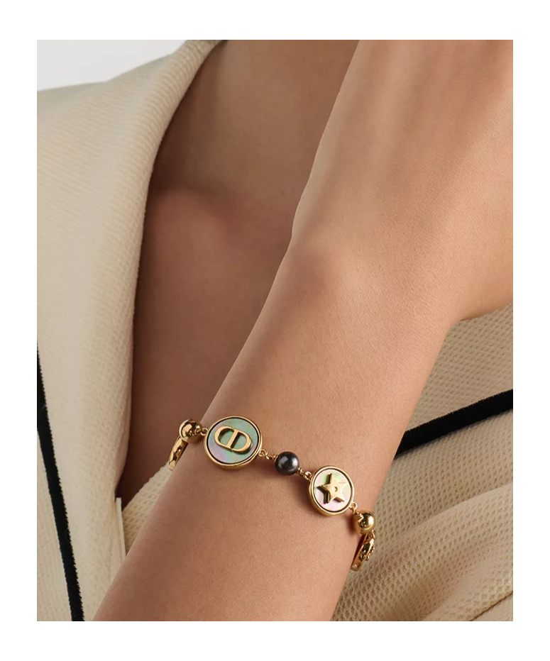 Dior Women D-luck Metal Bracelet With Gold Finishes In Gold