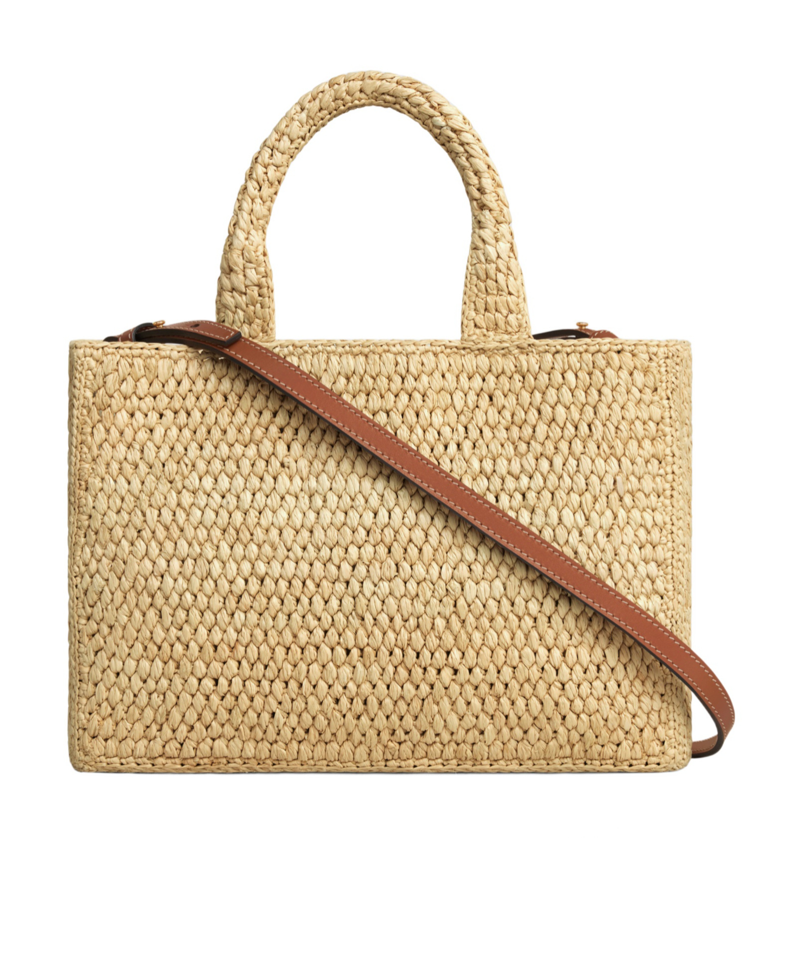 Celine Small Cabas Thais Bag In Raffia And Calf Leather Leather In Brown