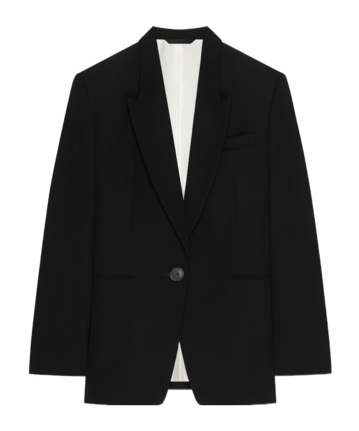 Givenchy Boxy Single Beasted Jacket In Wool In Black