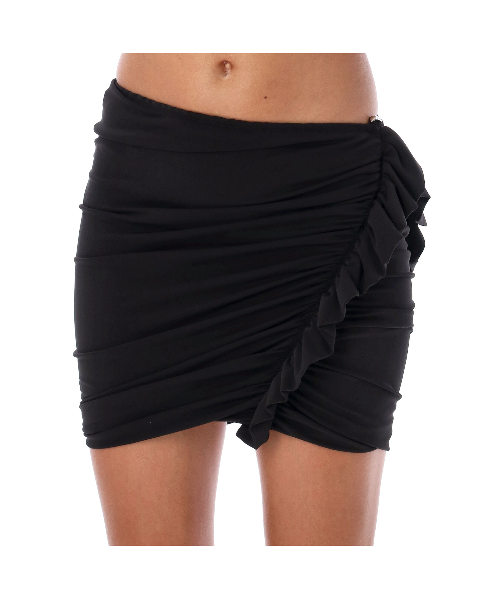 Attico Women's Mini Ruffle Skirt In Black