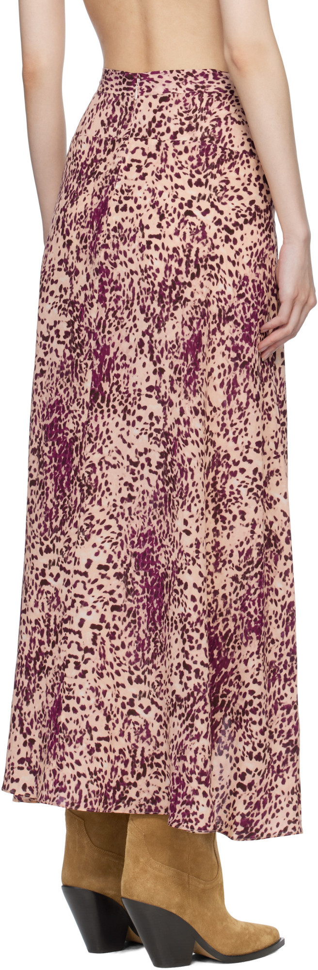 Isabel Marant Fuchsia Printed Sakura Nude Skirt In Purple