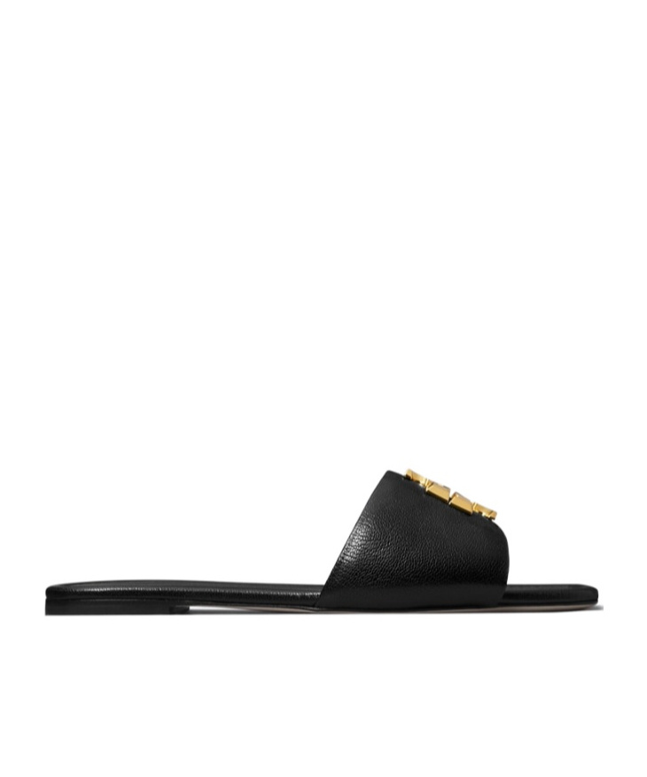 Tory Burch Square Toed Slippers In Black