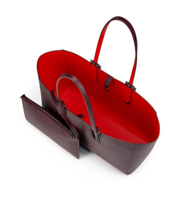 Christian Louboutin Cabata Stud Detailed Small Tote Bag In Brown