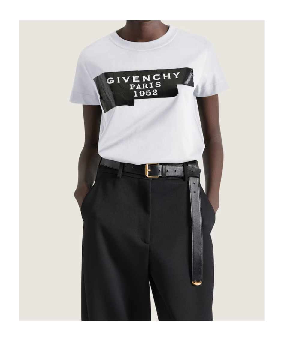Givenchy White T-shirt With Lettering Logo On The Front In Cotton Woman In White