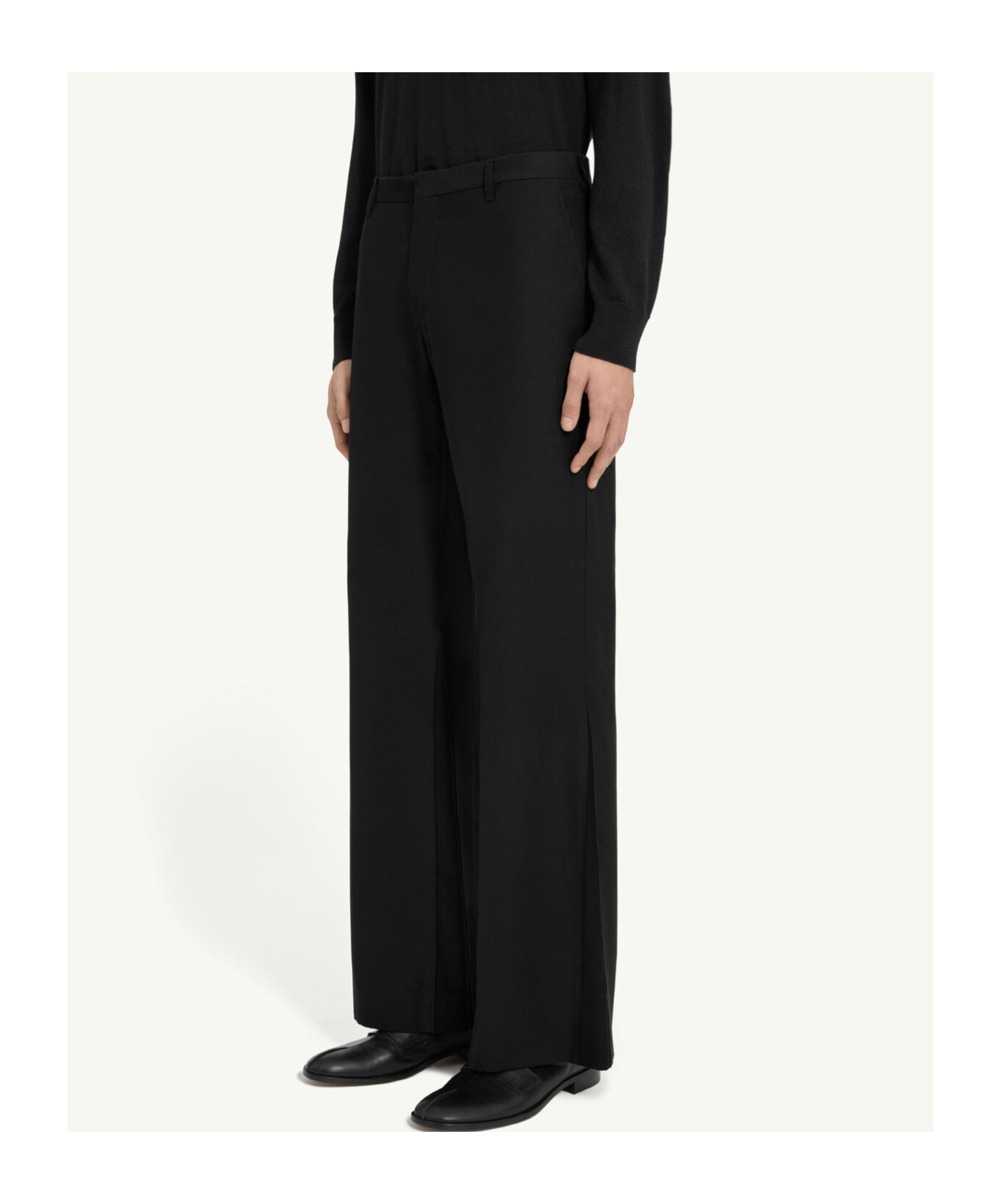 Mm6 Maison Margiela Flared Trousers In Black