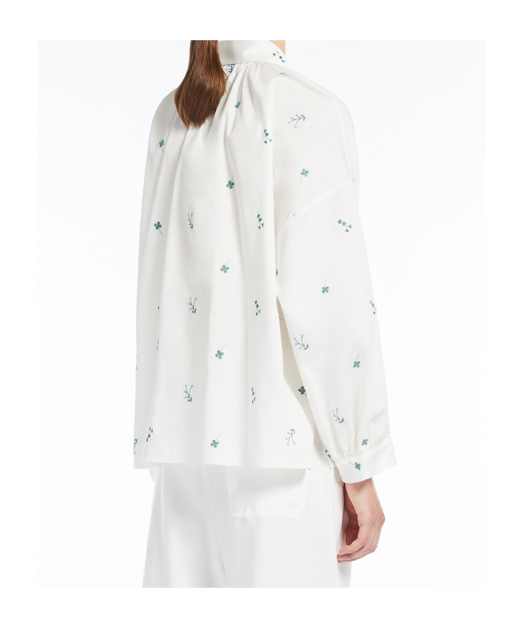 Weekend Max Mara Gilly Embroidered Poplin Shirt In White