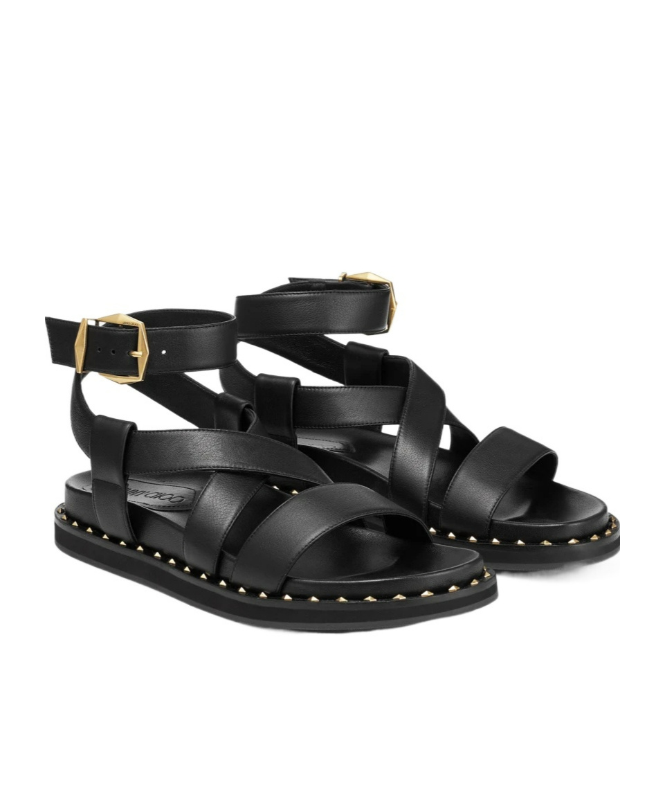 Jimmy Choo Blaise Leather Sandals In Black