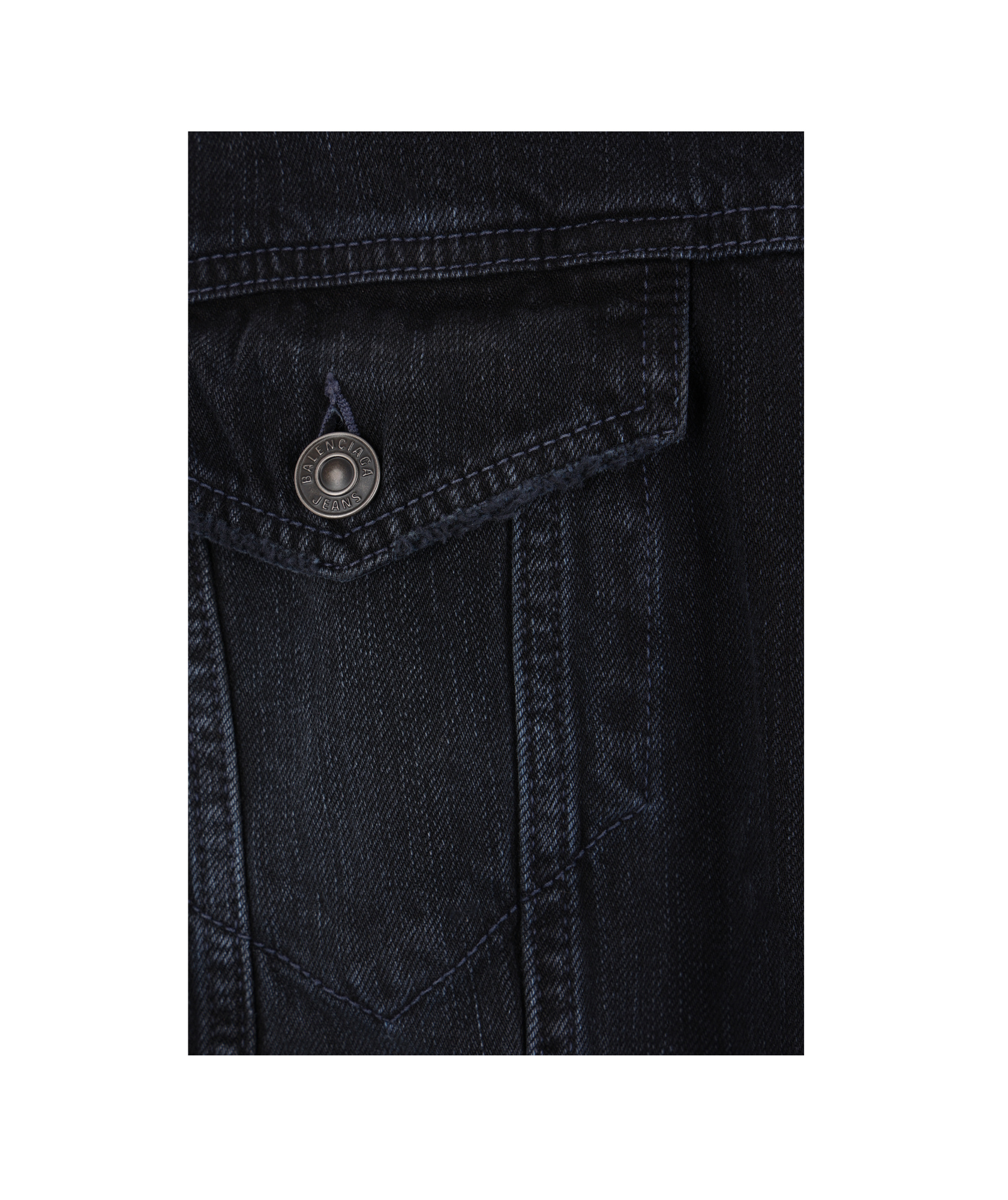 Balenciaga Off-shoulder Denim Jacket In Black