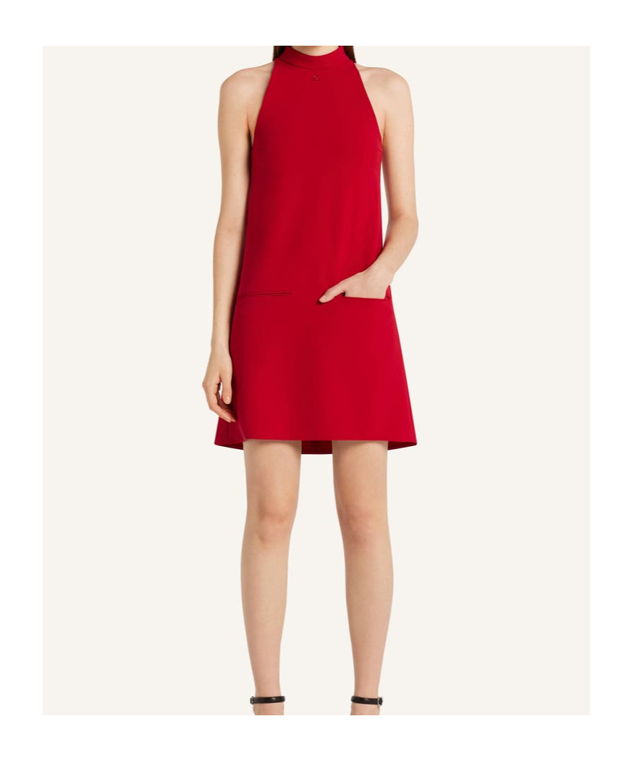 Courrèges Heritage Crepe A-line Dress In Red