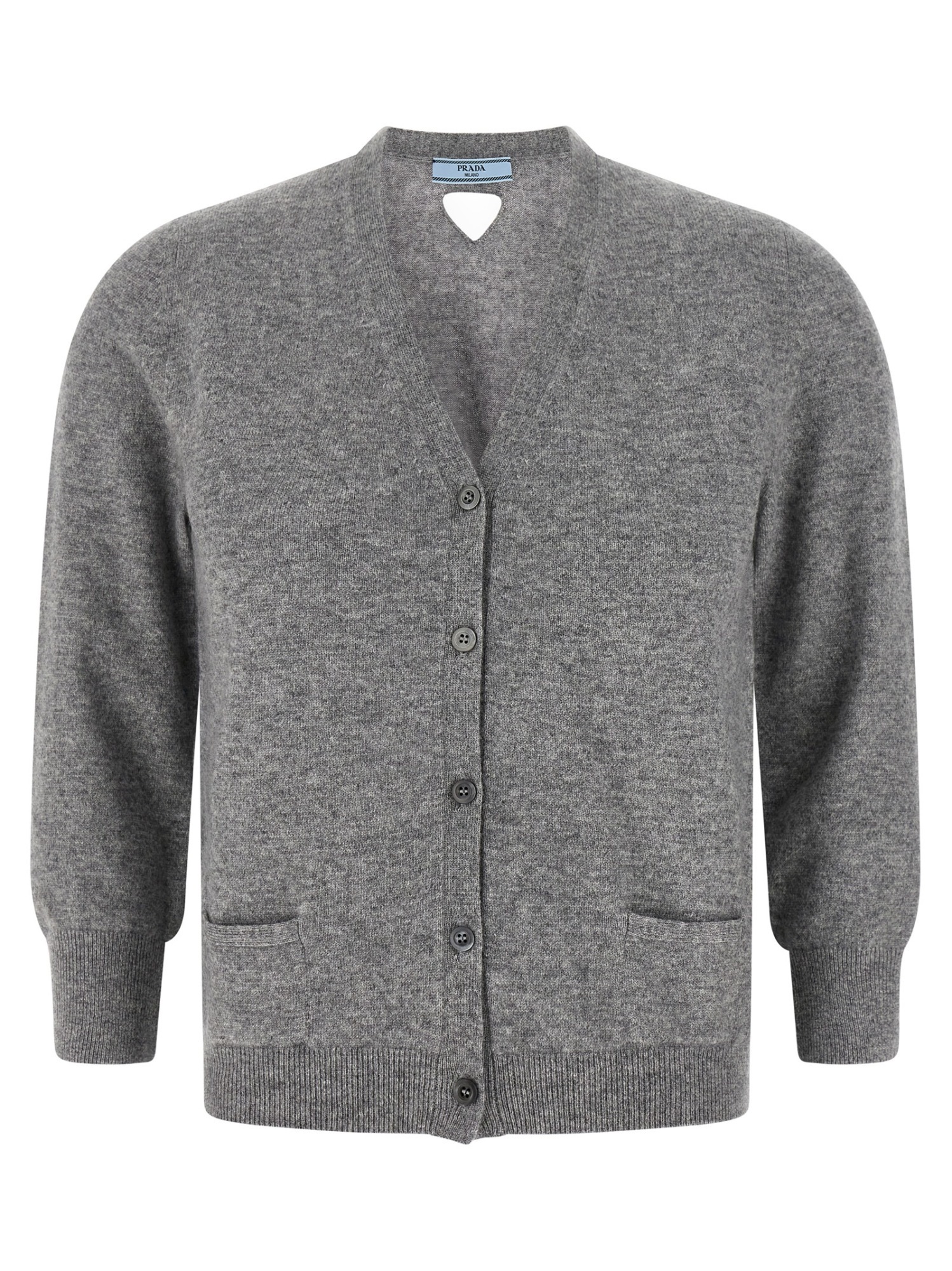 Prada Long-sleeved Sweater In Gray