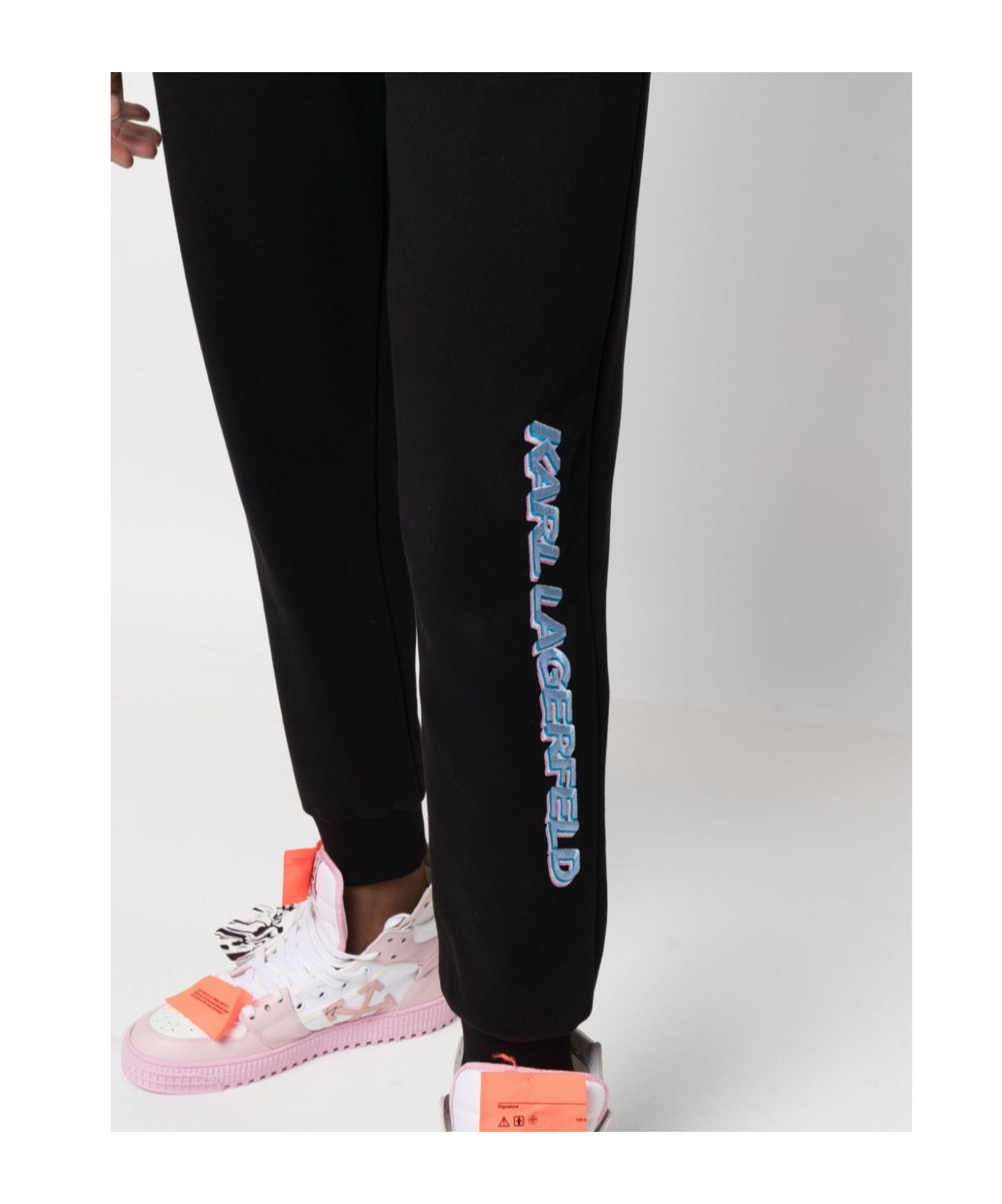 Karl Lagerfeld Future Logo-print Track Pants In Black