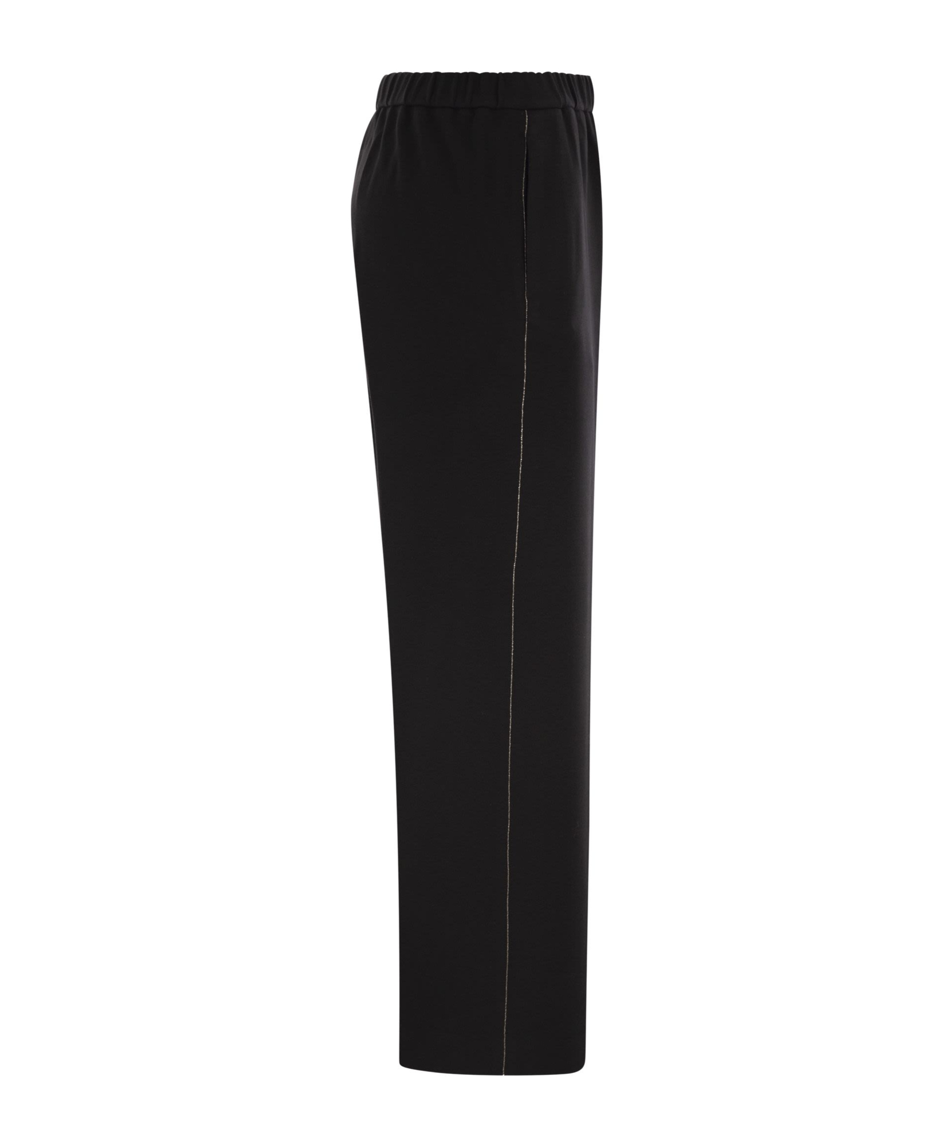 Fabiana Filippi Gubbio Jogging Trousers In Milano Stitch Jersey In Black