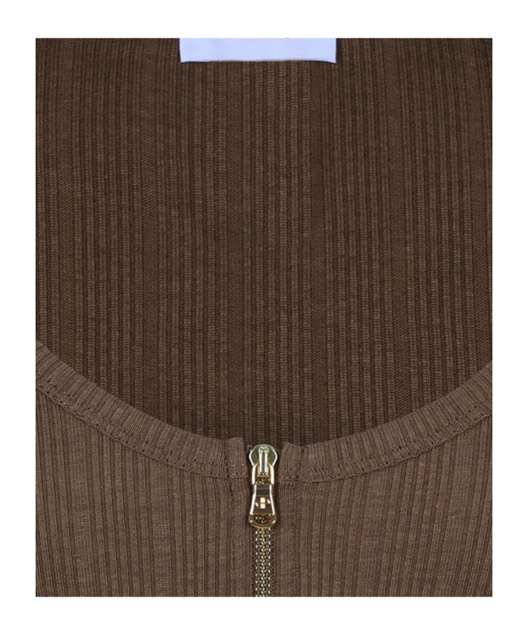 Shop Patou Scoop-neck Ribbed T-shirt In Brown