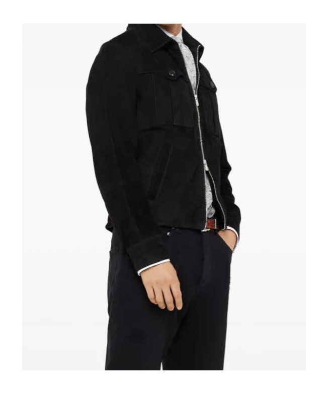Brunello Cucinelli Straight Hem Zipped Jacket In Black