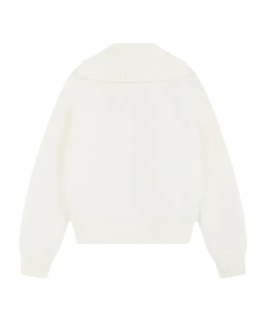 We11 Done Sailor-collar Cardigan In White