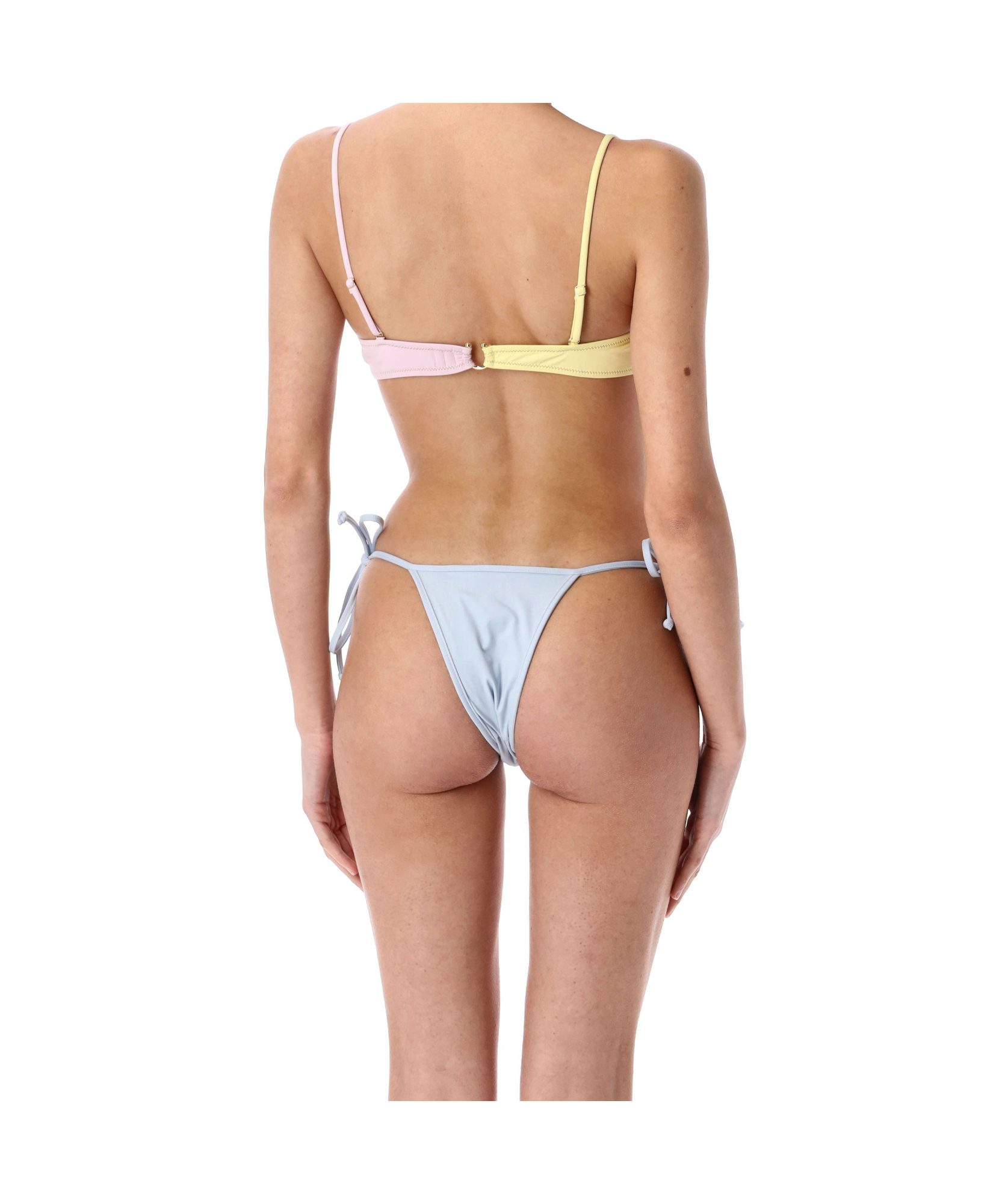 Reina Olga Adjustable Straps Color-block Tie-side Bikini In Multi