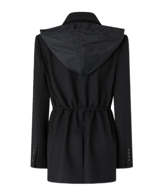 Pinko Hooded Jacket With Drawstring In Black