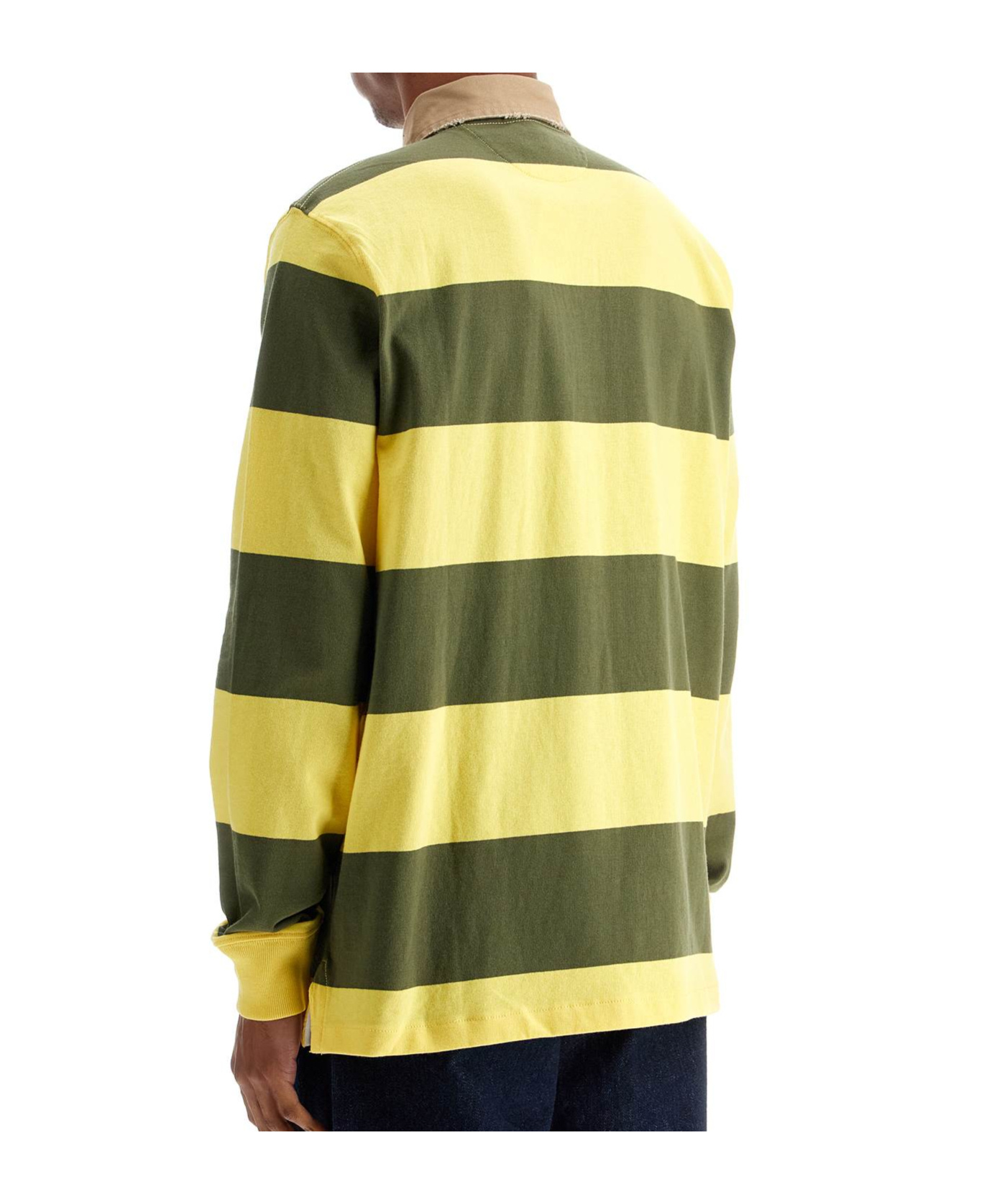 Polo Ralph Lauren Classic Fit Khaki-collar Rugby Shirt In Yellow