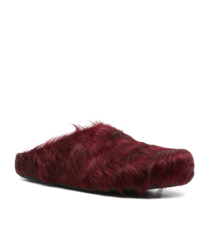 Marni Fussbett Slip-on Flat Mules In Burgundy