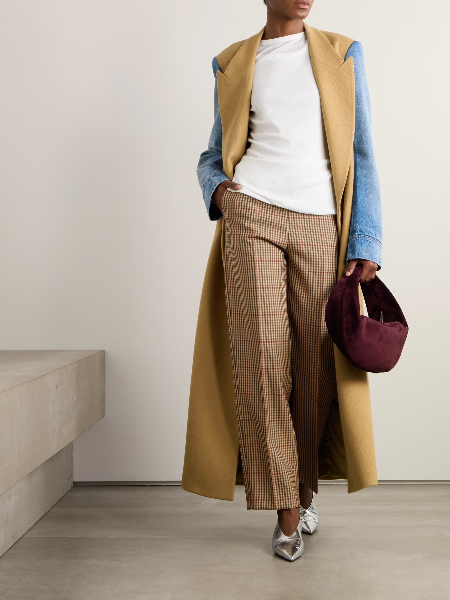Dries Van Noten Check Straight Casual Pants In Brown