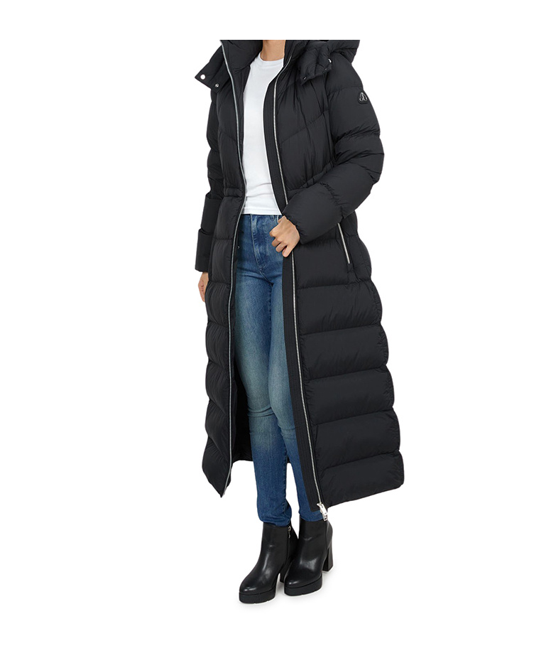 Moose Knuckles Hooded Down Jacket In Black