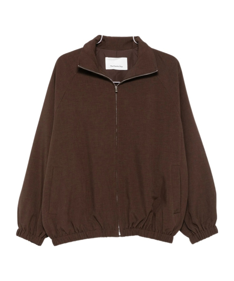 The Frankie Shop Zippered Casual Jacket In Brown