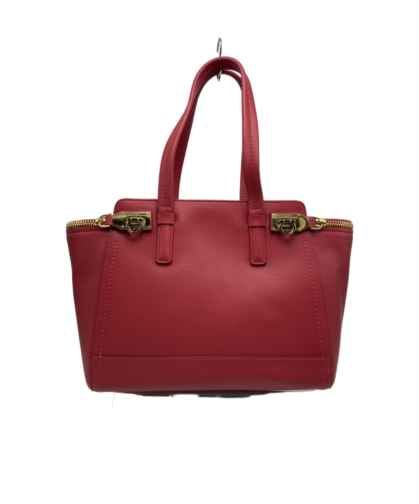 Ferragamo Double-handled Shoulder Bag In Burgundy