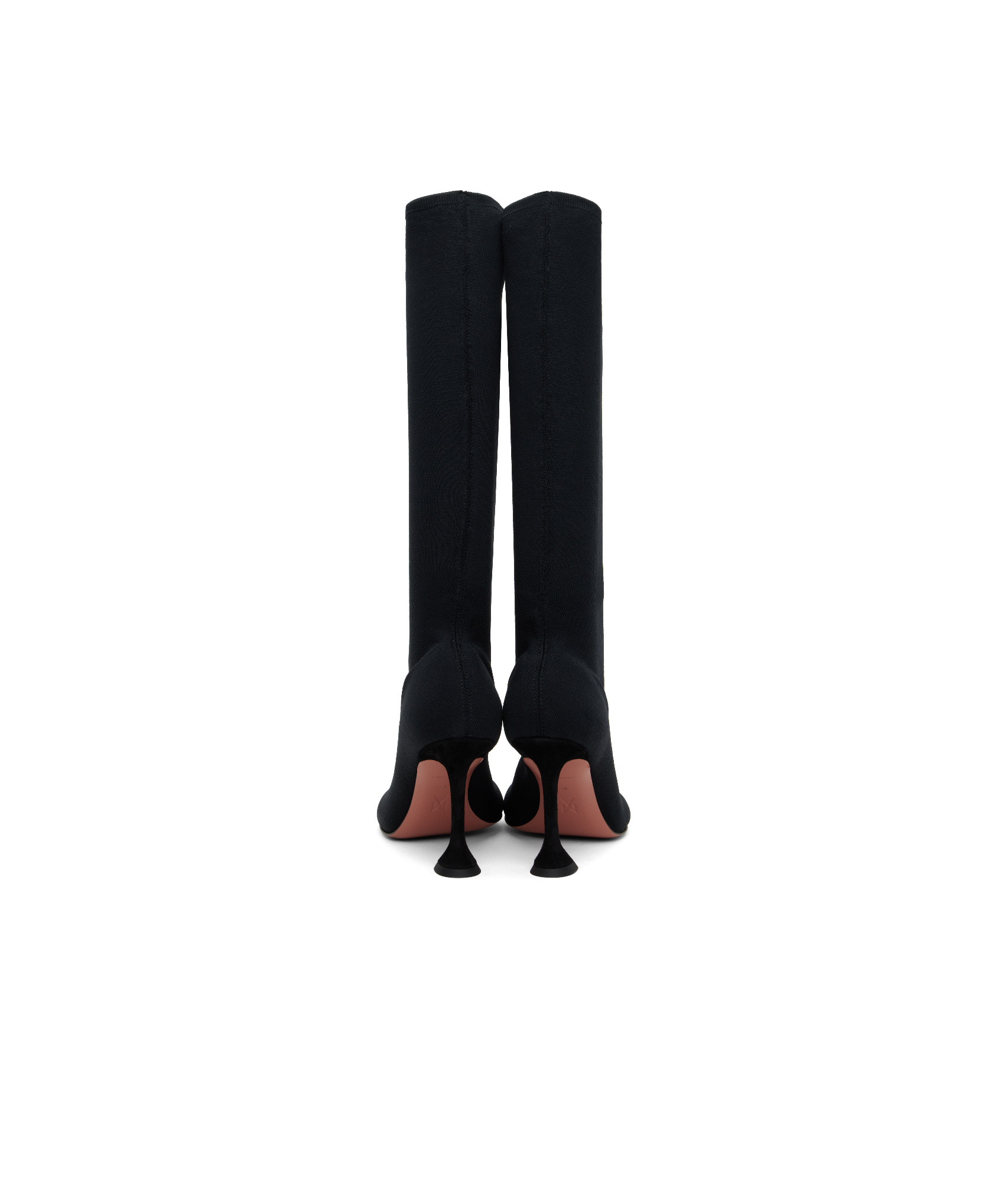 Amina Muaddi Black Veneda Stretch Tall Boots In Black