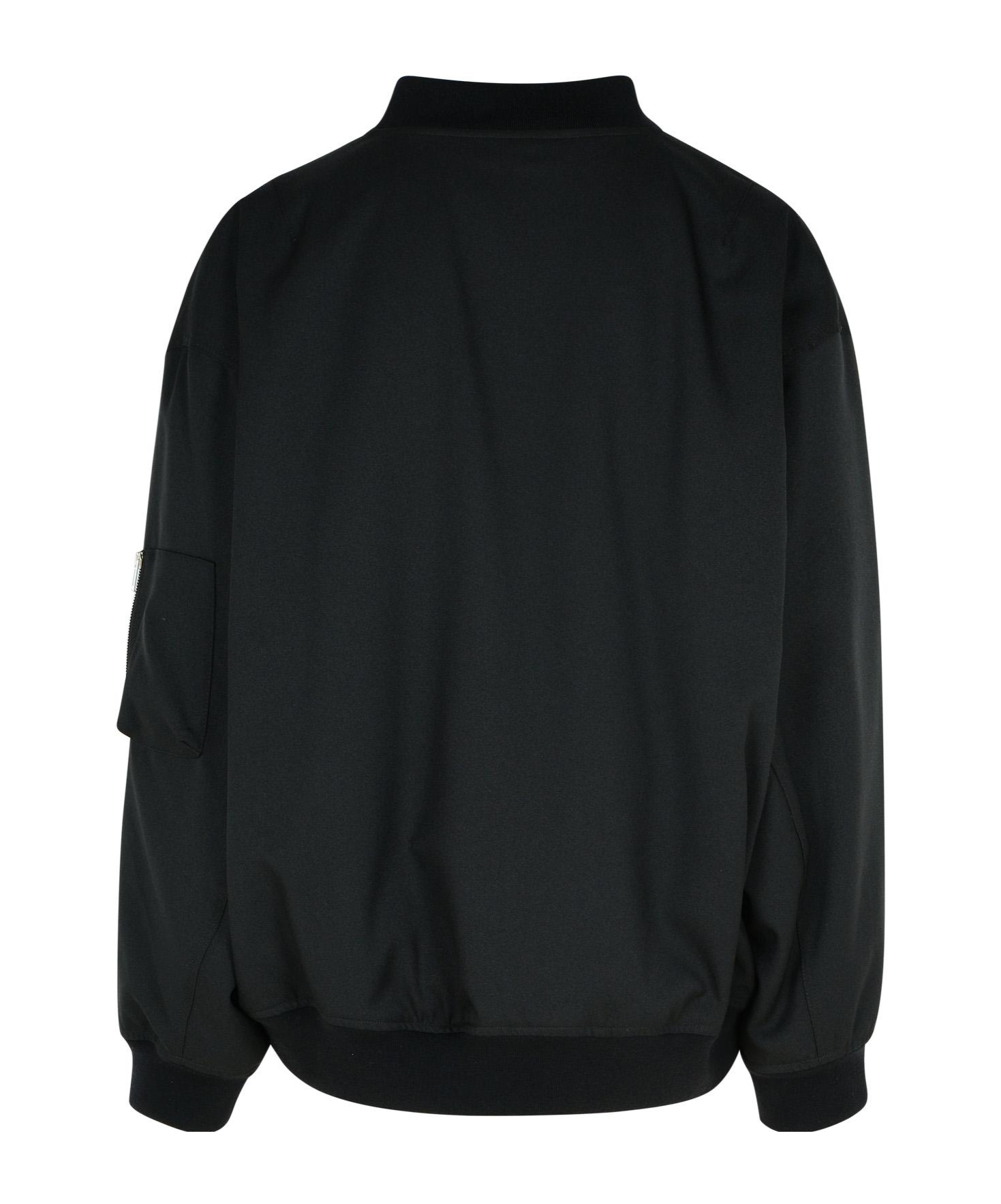 Jil Sander Black Zipped Bomber Jacket In Black