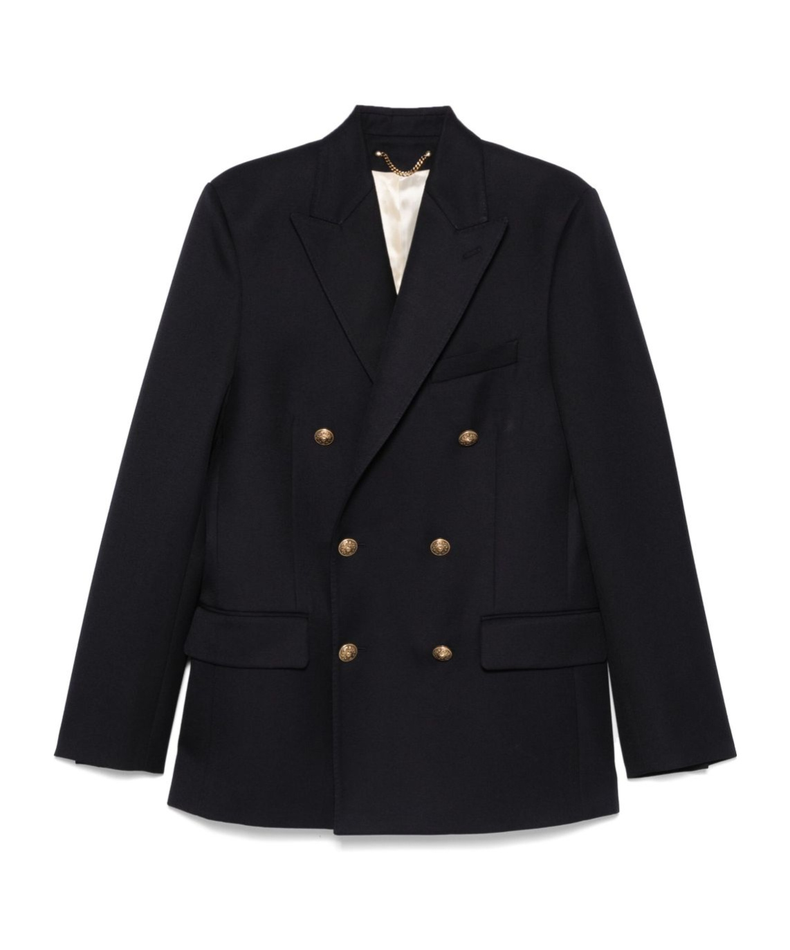 Golden Goose Double Breasted Gabardine Blazer In Black