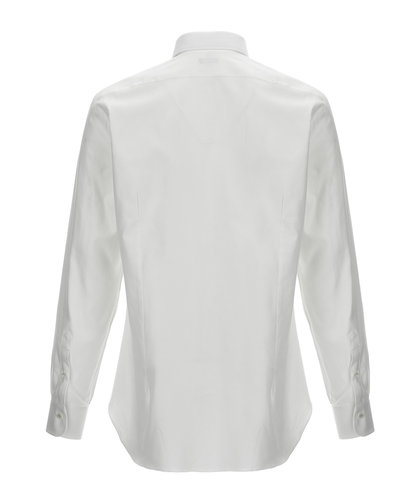 Barba Napoli Tailored Cotton Shirt Buttoned Cuffs In White