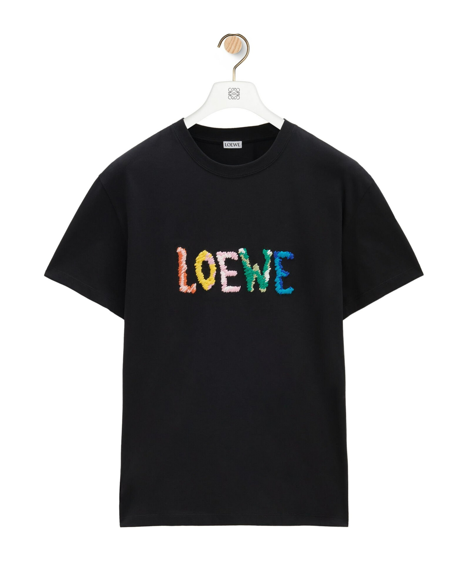 Loewe Slim Fit Logo-embroidered Cotton-jersey T-shirt In Black