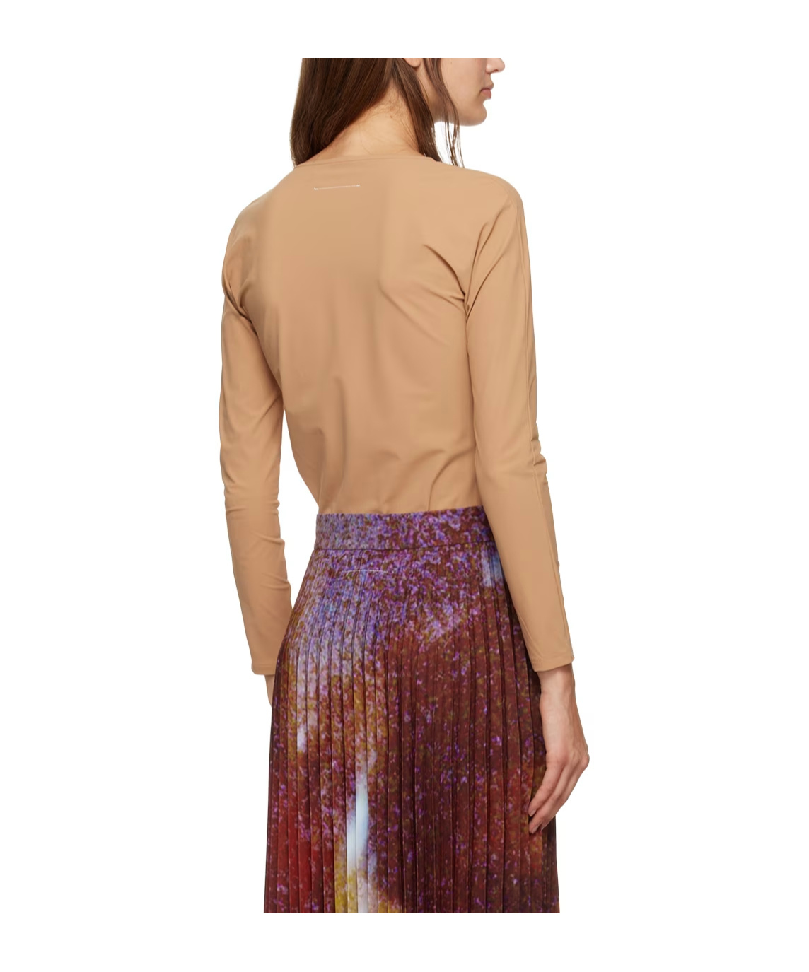 Mm6 Maison Margiela Triangle-shape Long-sleeve T-shirt In Multicolor