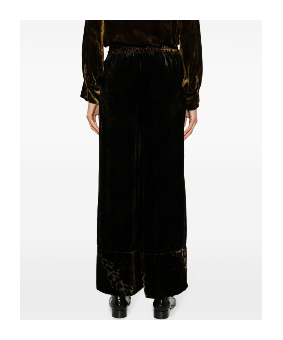 Pierre-louis Mascia Pierre Louis Mascia Silk Printed Trousers In Black