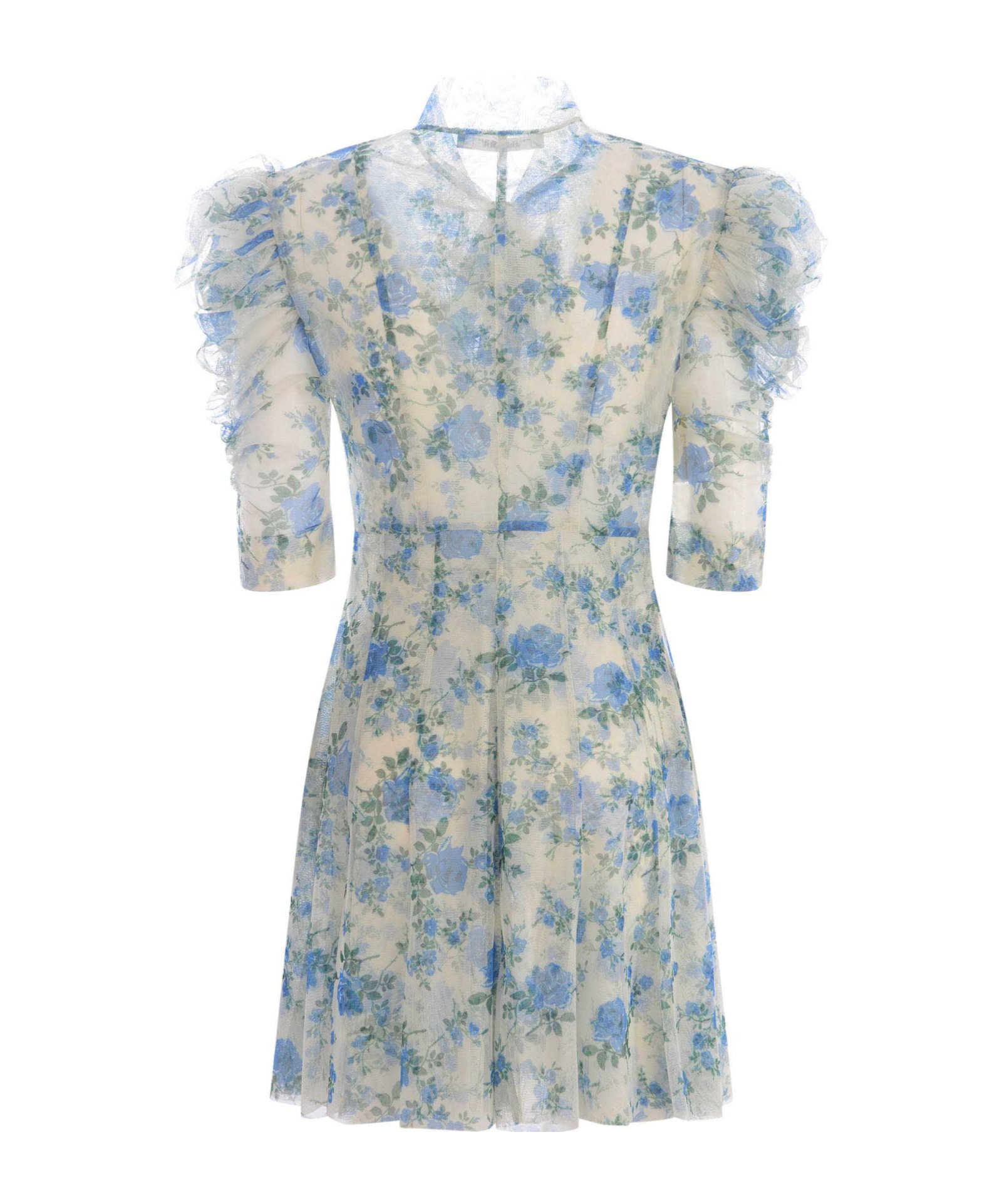 Philosophy Di Lorenzo Serafini Minidress In Tulle With Floral Print In Blue