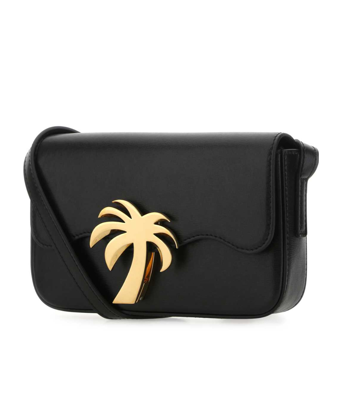Palm Angels Bridge Crossbody Bag In Smooth Calf Leather In Black