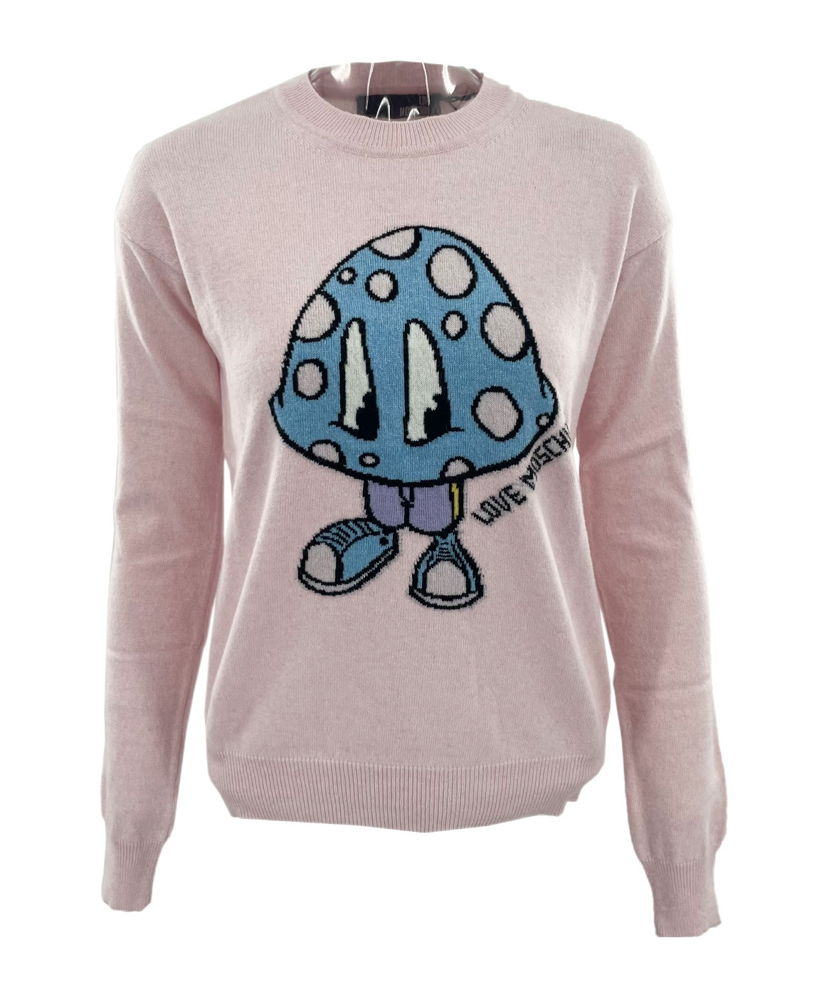 Shop Moschino Round-collar And Long-sleeved Sweater In Nude