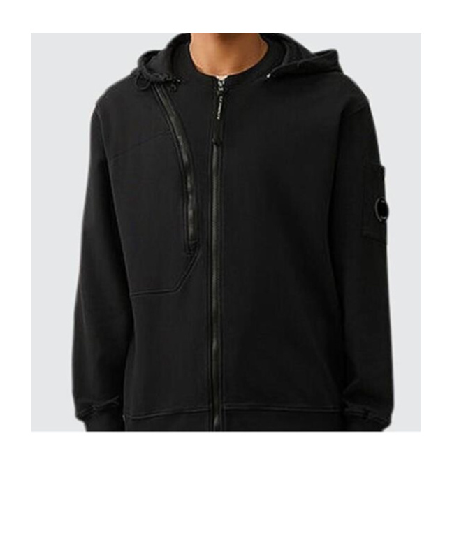 C.p. Company Long-sleeved Hoodie In Black