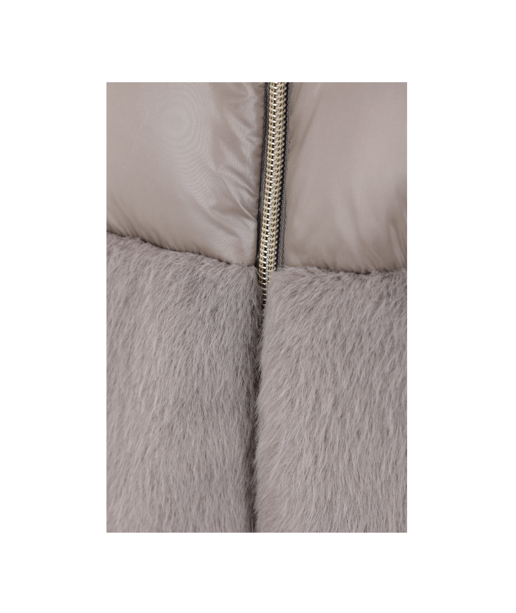 Herno Down Jacket With Ecological Fur In Gray