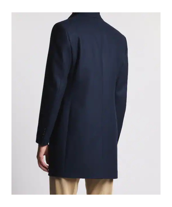 Fay Three-button Detachable-collar Coat In Blue