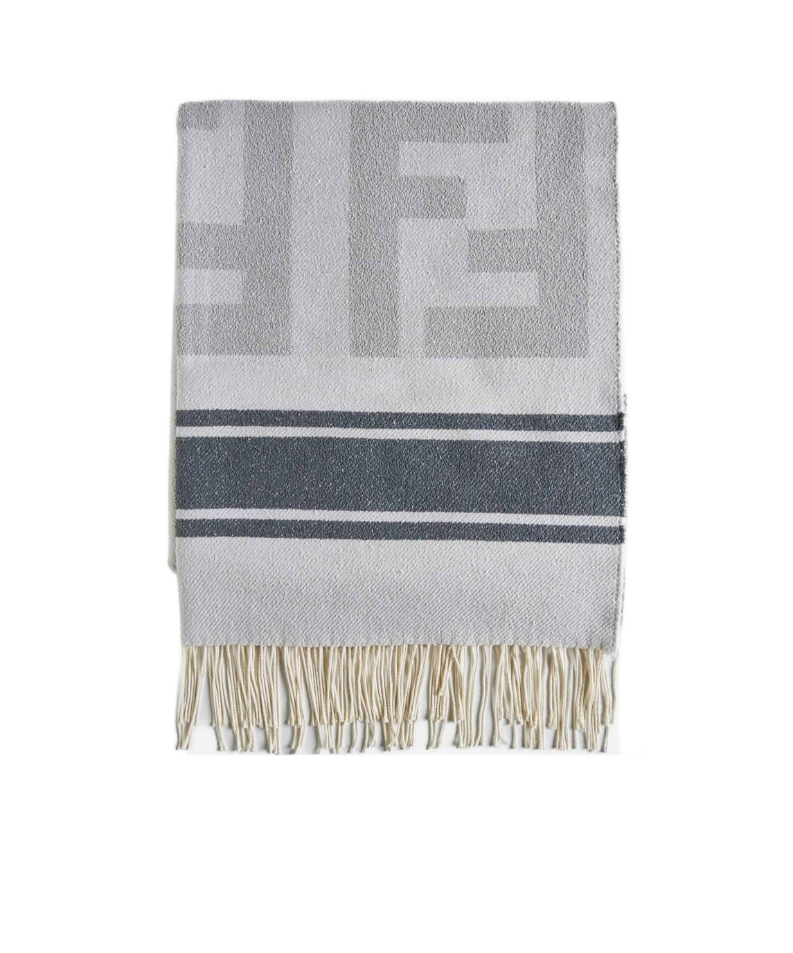 FENDI FENDI MONOGRAMMED STRIPE-PATTERNED SCARF 