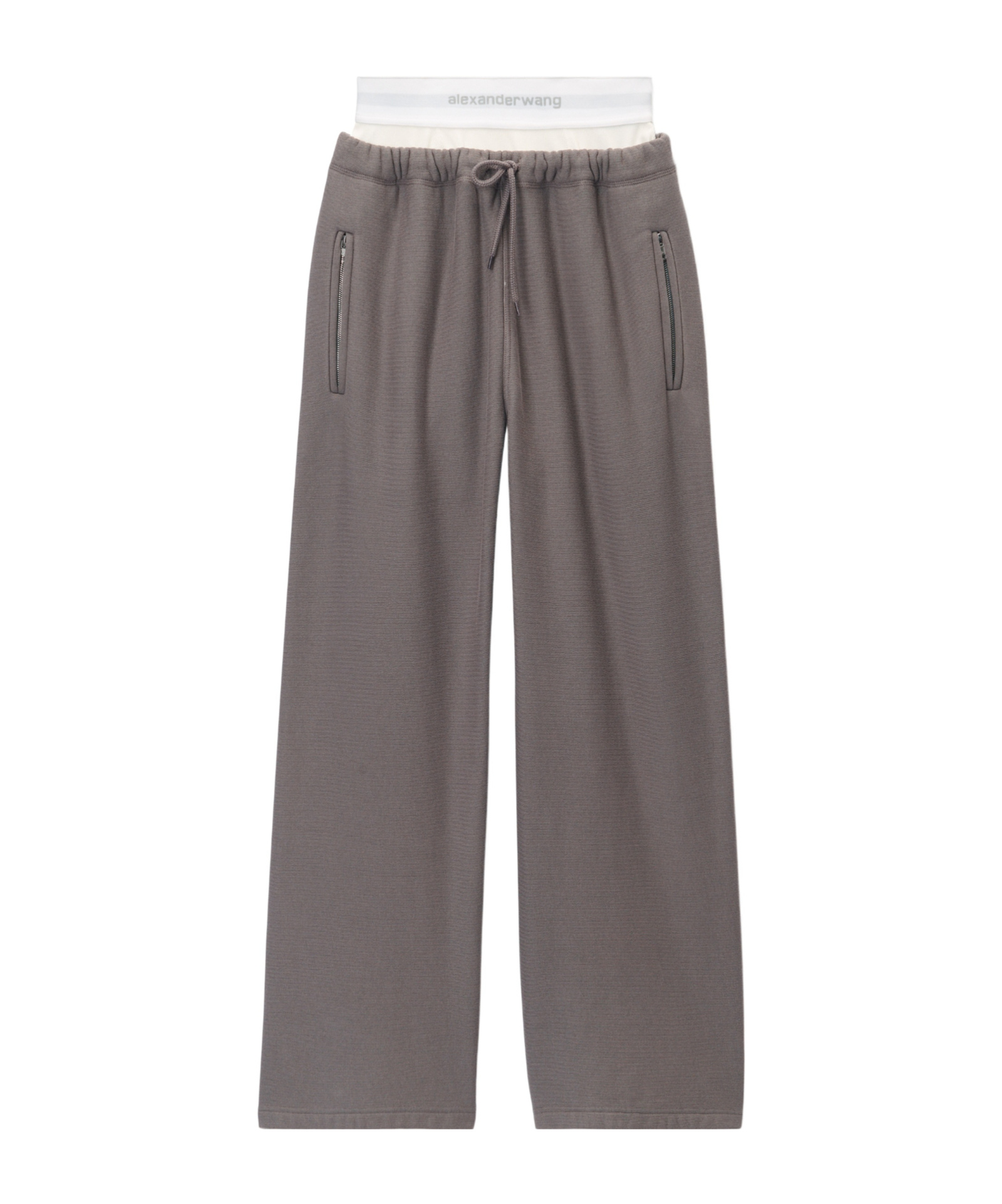Alexander Wang Logo-embellished Stretch Track Pants In Gray