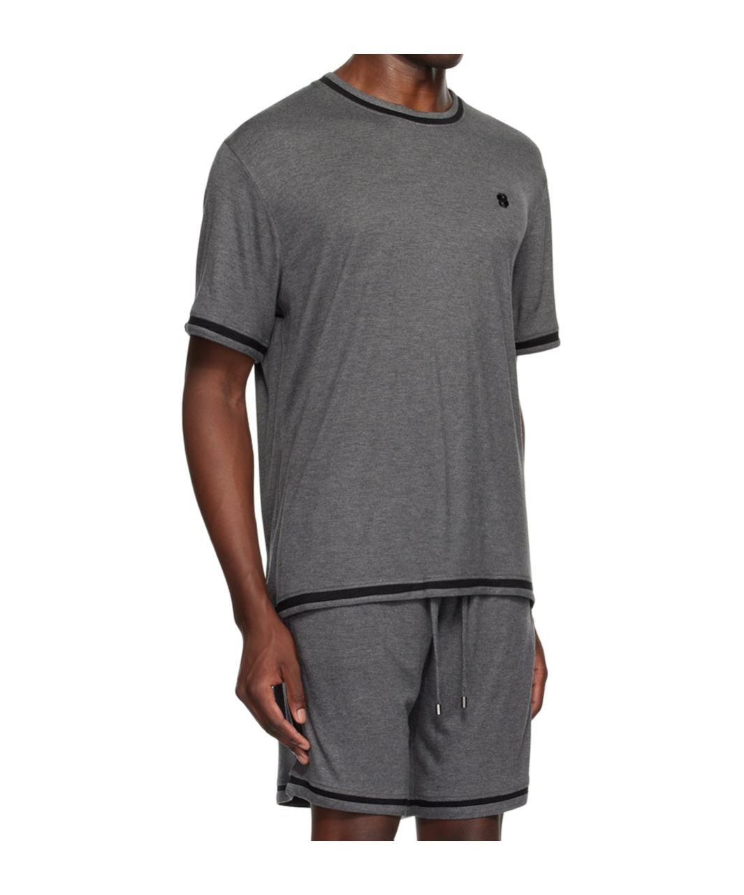 Hugo Boss Gray Monogram T-shirt In Black