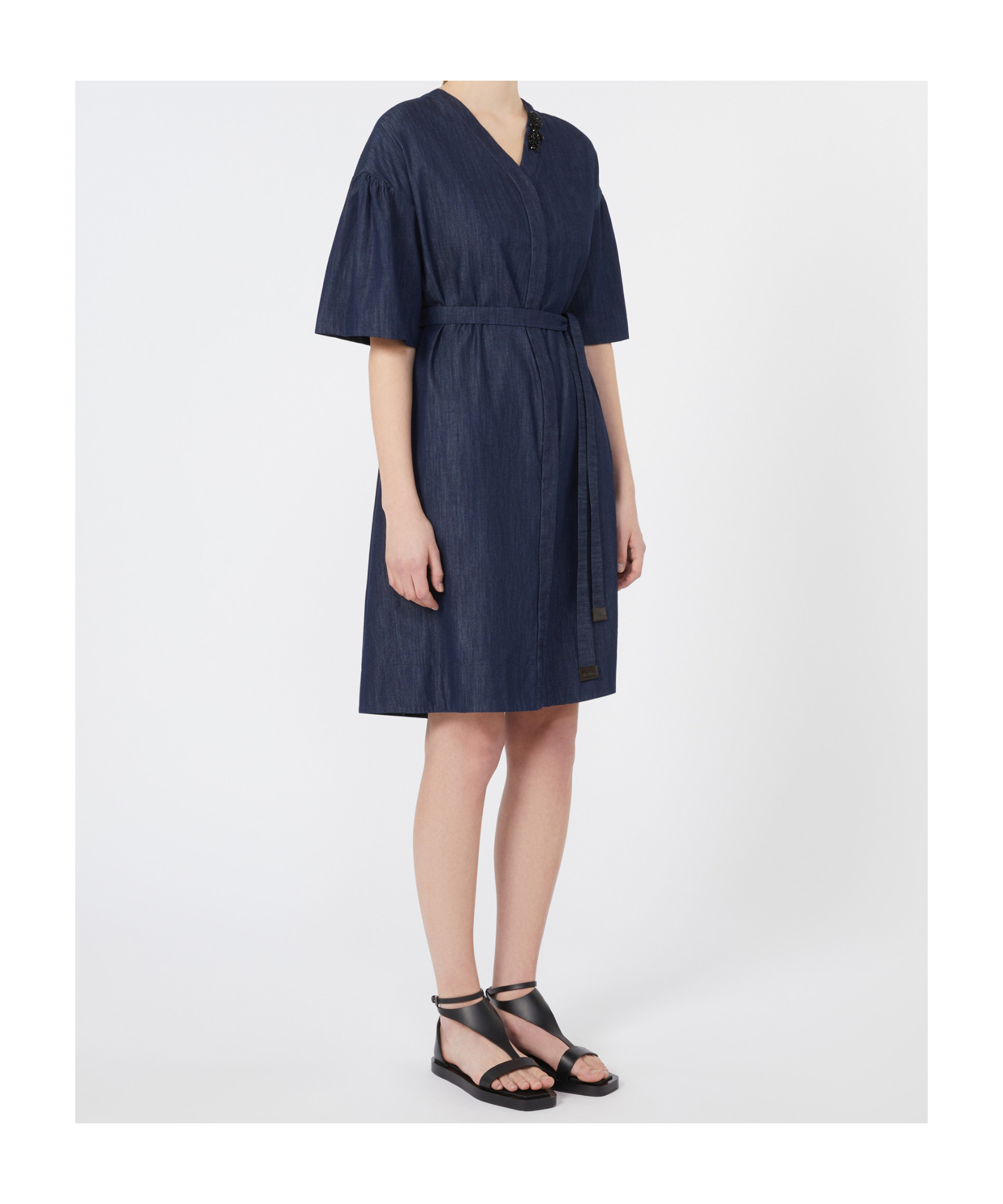 Max Mara Cotton Denim Dress In Blue