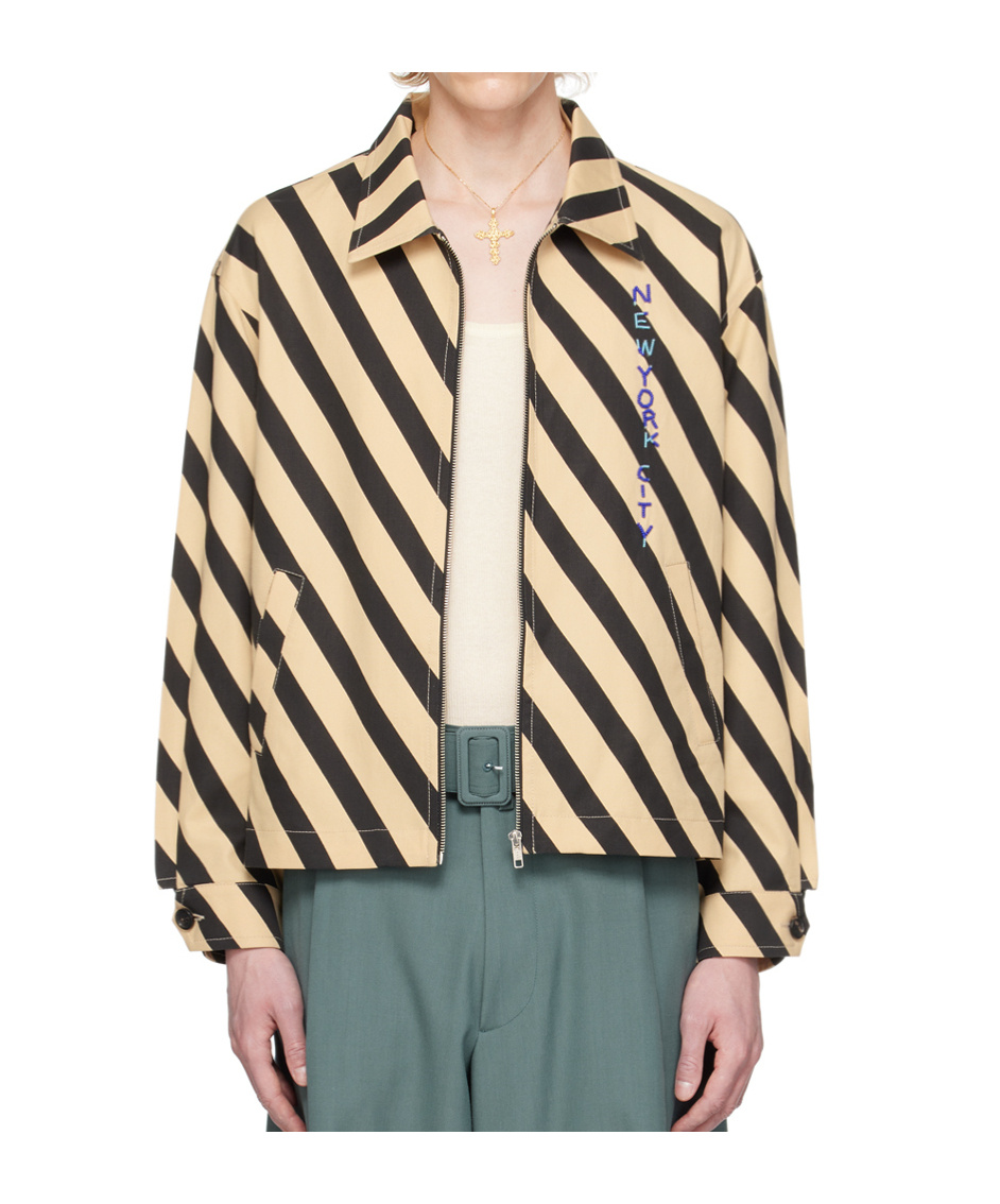 Bode Domino Stripe Jacket In Neutral