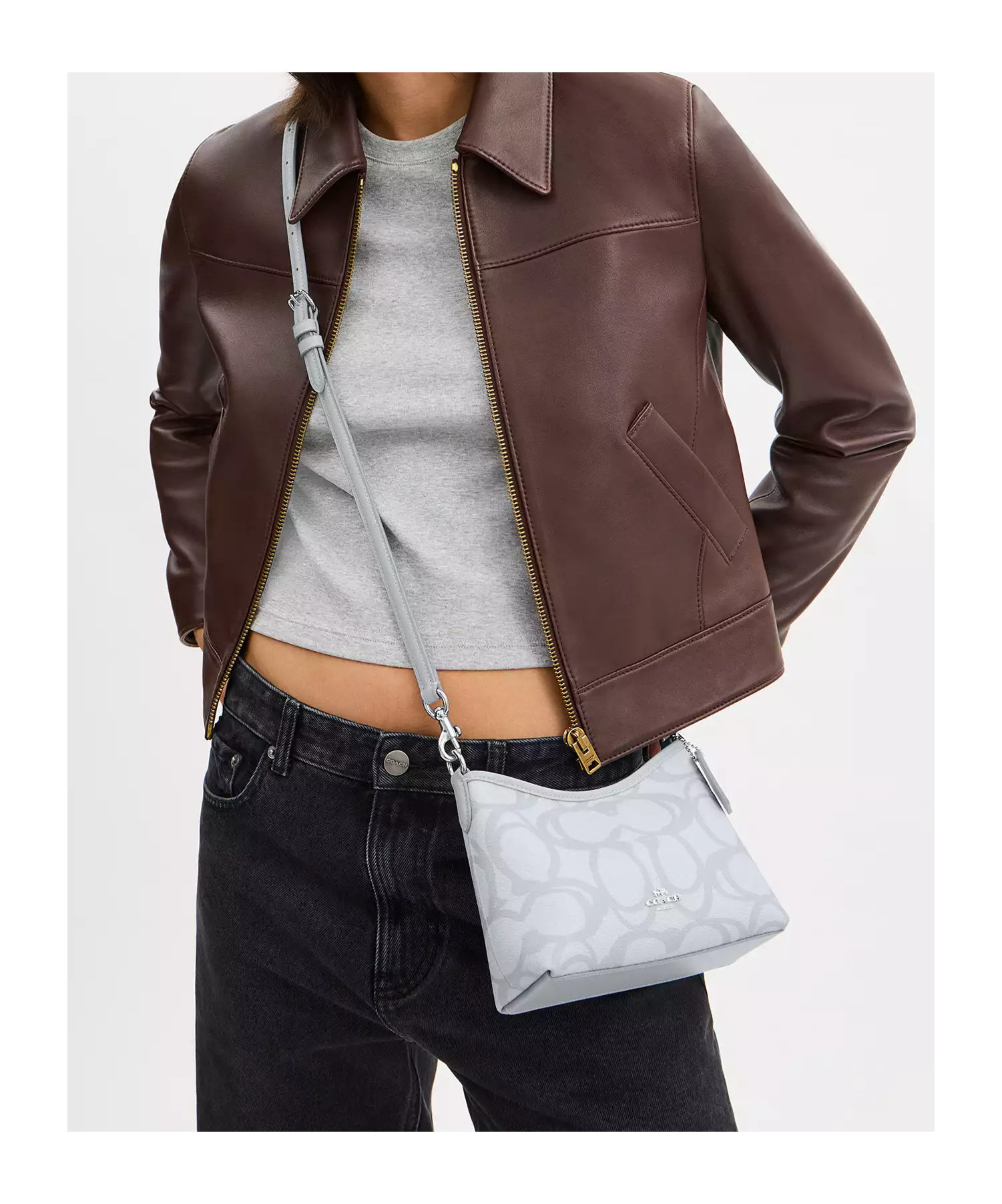 Coach Laurel Small Shoulder Bag In Sketch Signature Canvas
