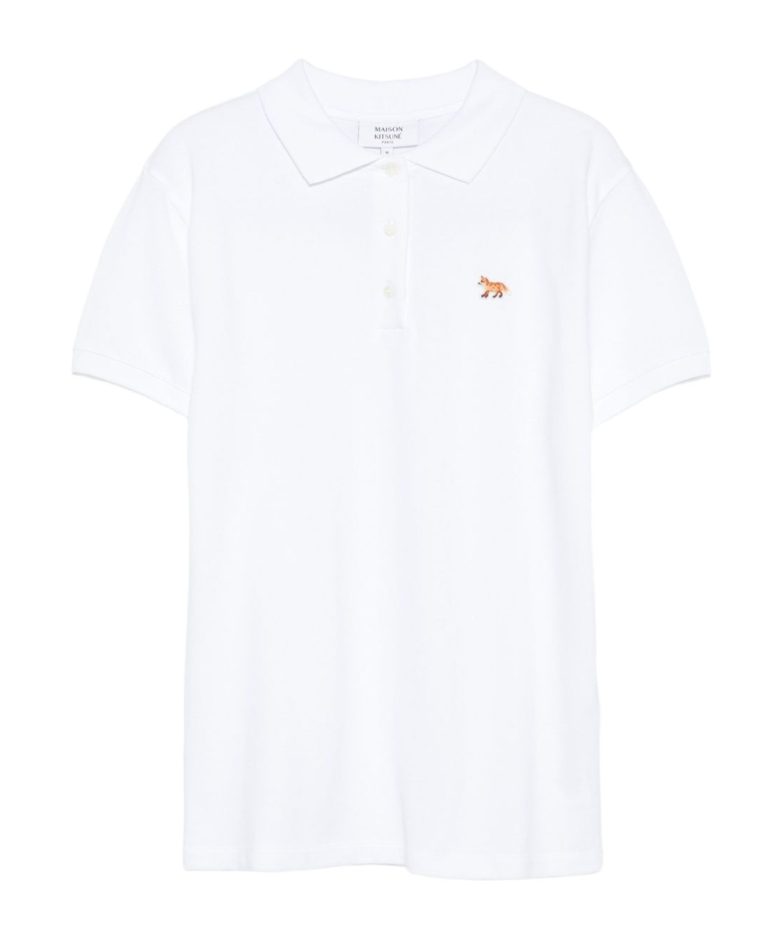 Maison Kitsuné Baby Fox Cotton Polo Shirt In White