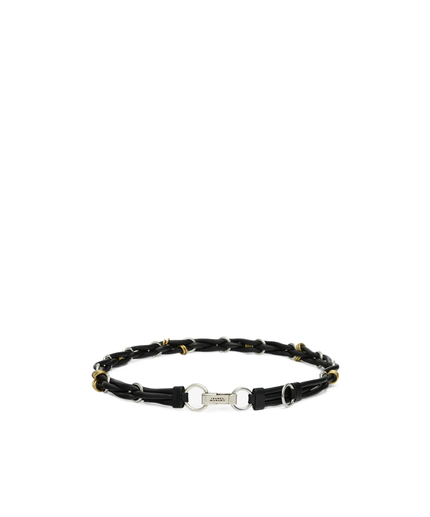 Isabel Marant Mina Braided Leather Belt In Black